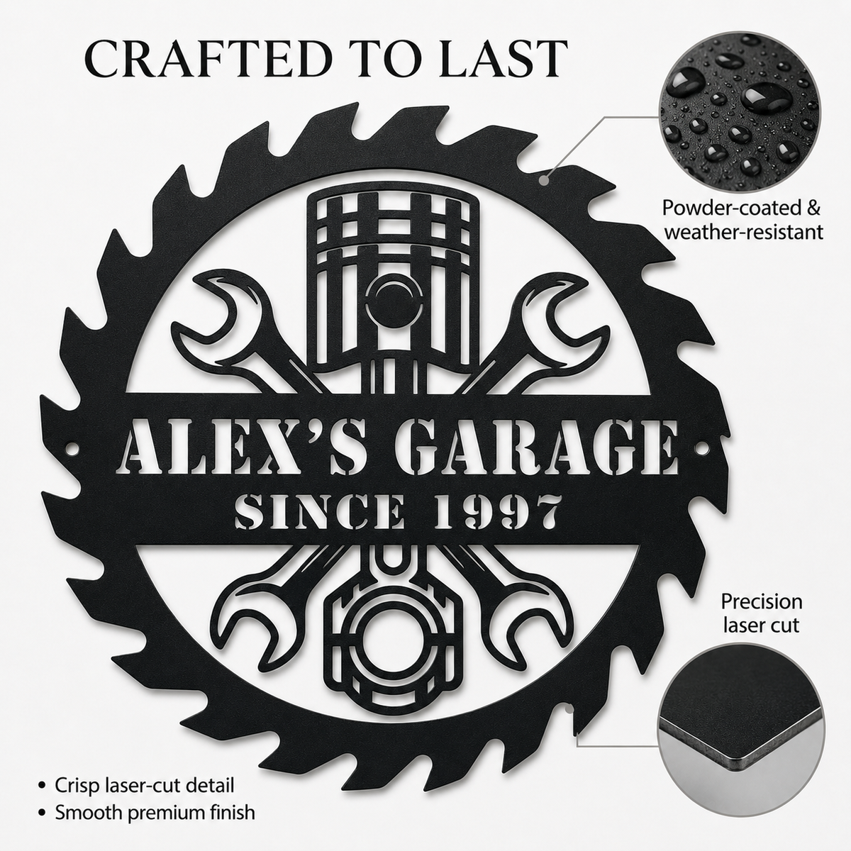 Personalized Grandpa Workshop Metal Sign — Custom Name Gift for Grandfather, Father's Day Garage Decor — main 3