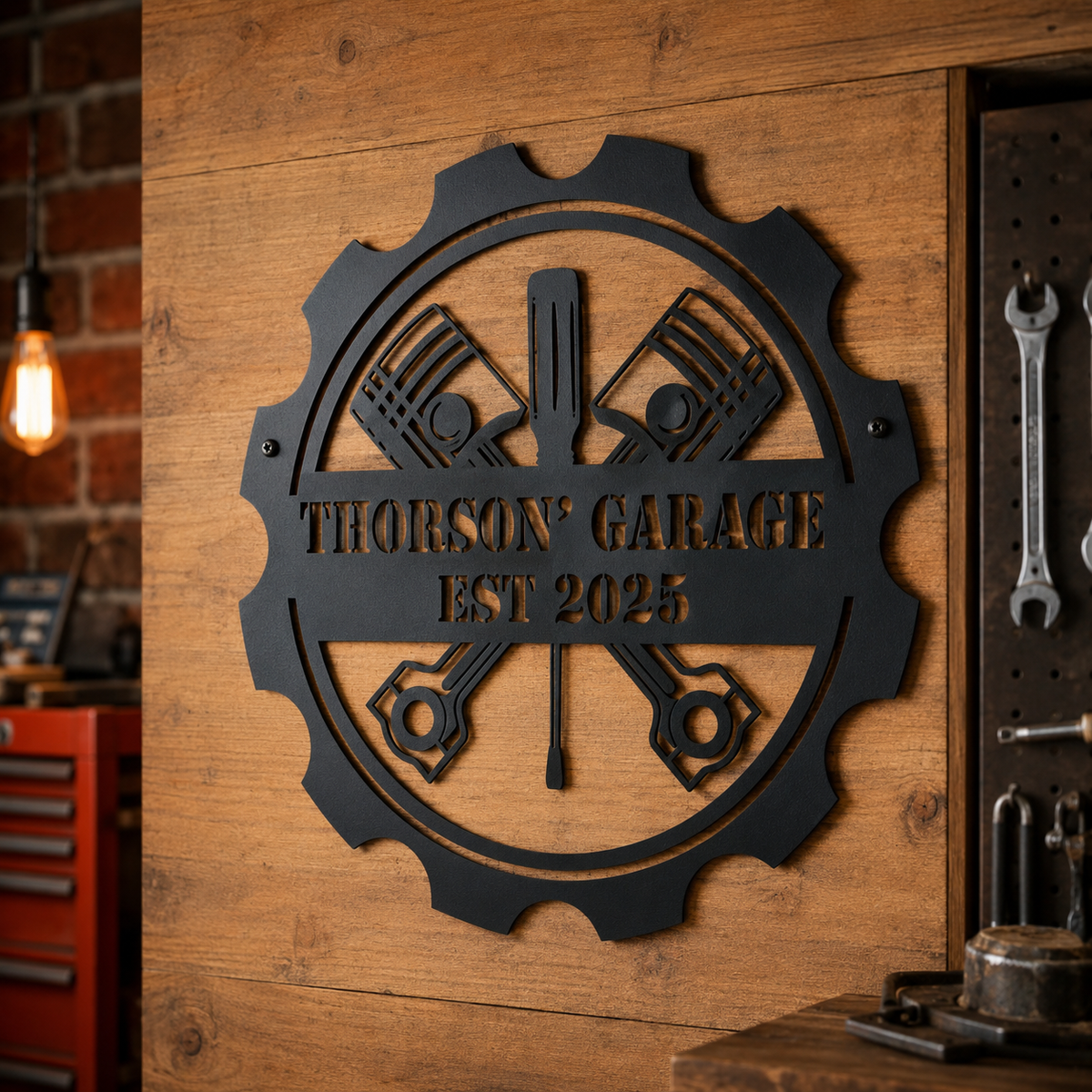 Personalized Garage Metal Sign — Custom Dad Mechanic Gift with Name and Year, Man Cave Wall Decor — main 8