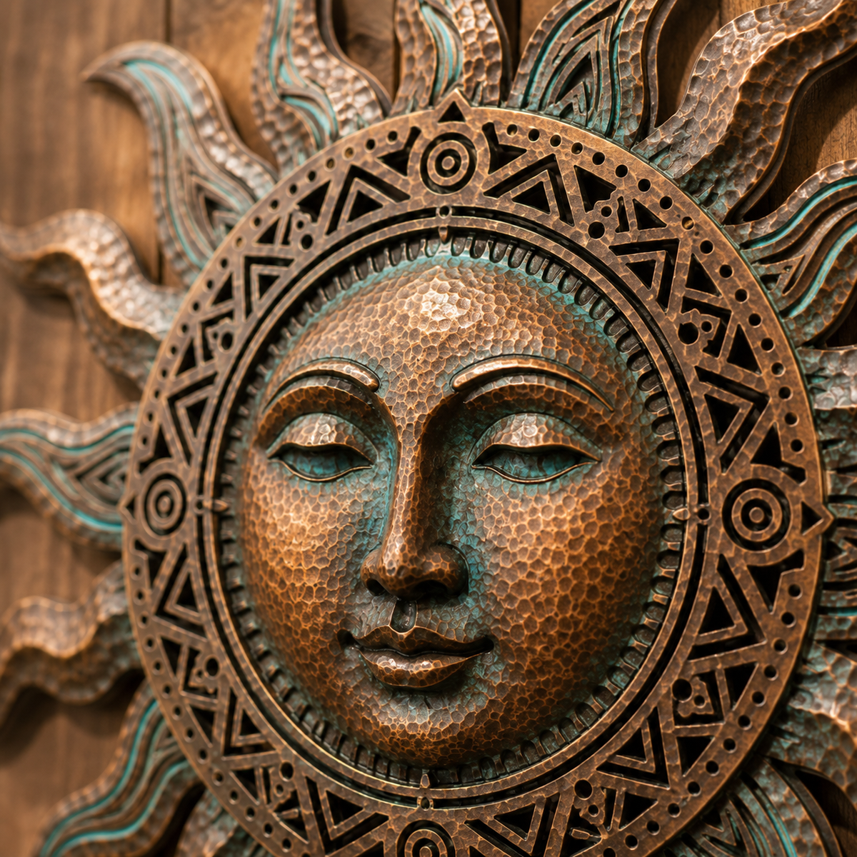 Rustic Sun Face Metal Wall Art, Sun Wall Decor for Garden Fence, Patio, Boho Southwest Backyard Gift — main 17