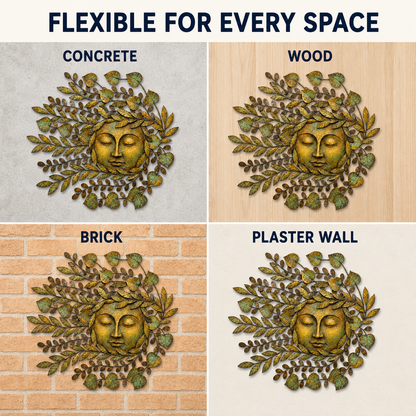 Mother Nature Wall Art Botanical Woman Face Metal Wall Decor Earth Goddess Nature Lover Gift — main 13