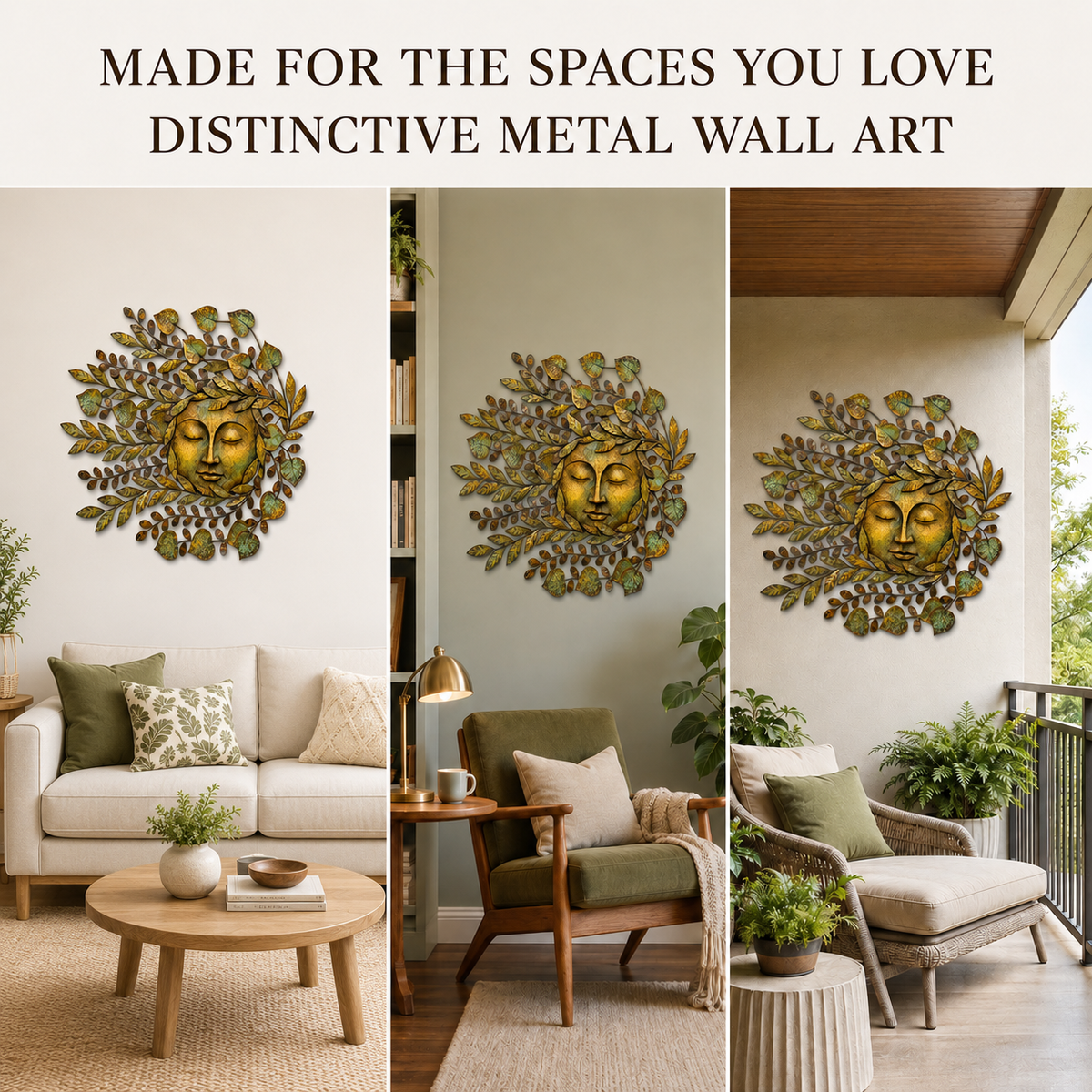 Mother Nature Wall Art Botanical Woman Face Metal Wall Decor Earth Goddess Nature Lover Gift — main 15