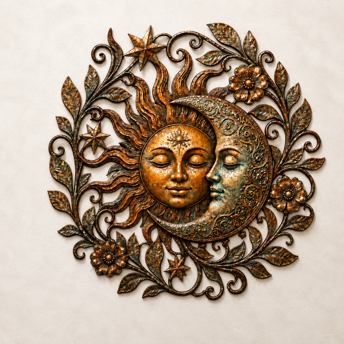 Sun Moon Art Metal Sign, Celestial Yard Decor, Outdoor Garden Wall Art, Rustic Sun Moon Wall Decor, Patio Metal Sign — 2605005D_main_02