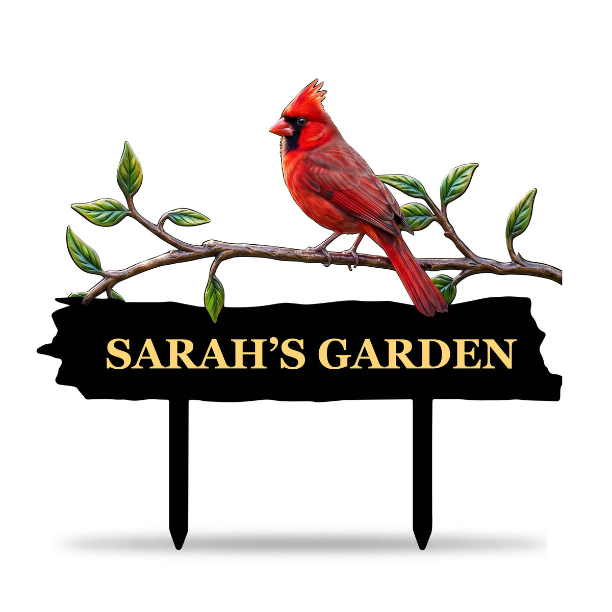 Personalized Cardinal Garden Stake Red Bird Metal Yard Art Custom Garden Sign Gardener Gift Outdoor Garden Decor