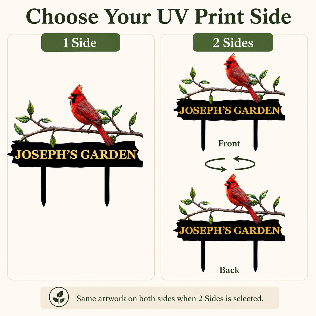 Personalized Cardinal Garden Stake Red Bird Metal Yard Art Custom Garden Sign Gardener Gift Outdoor Garden Decor — Main_11