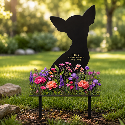 Custom Dog Memorial Garden Stake, Personalized Metal Pet Grave Marker, Pet Loss Sympathy Gift, Garden Decor