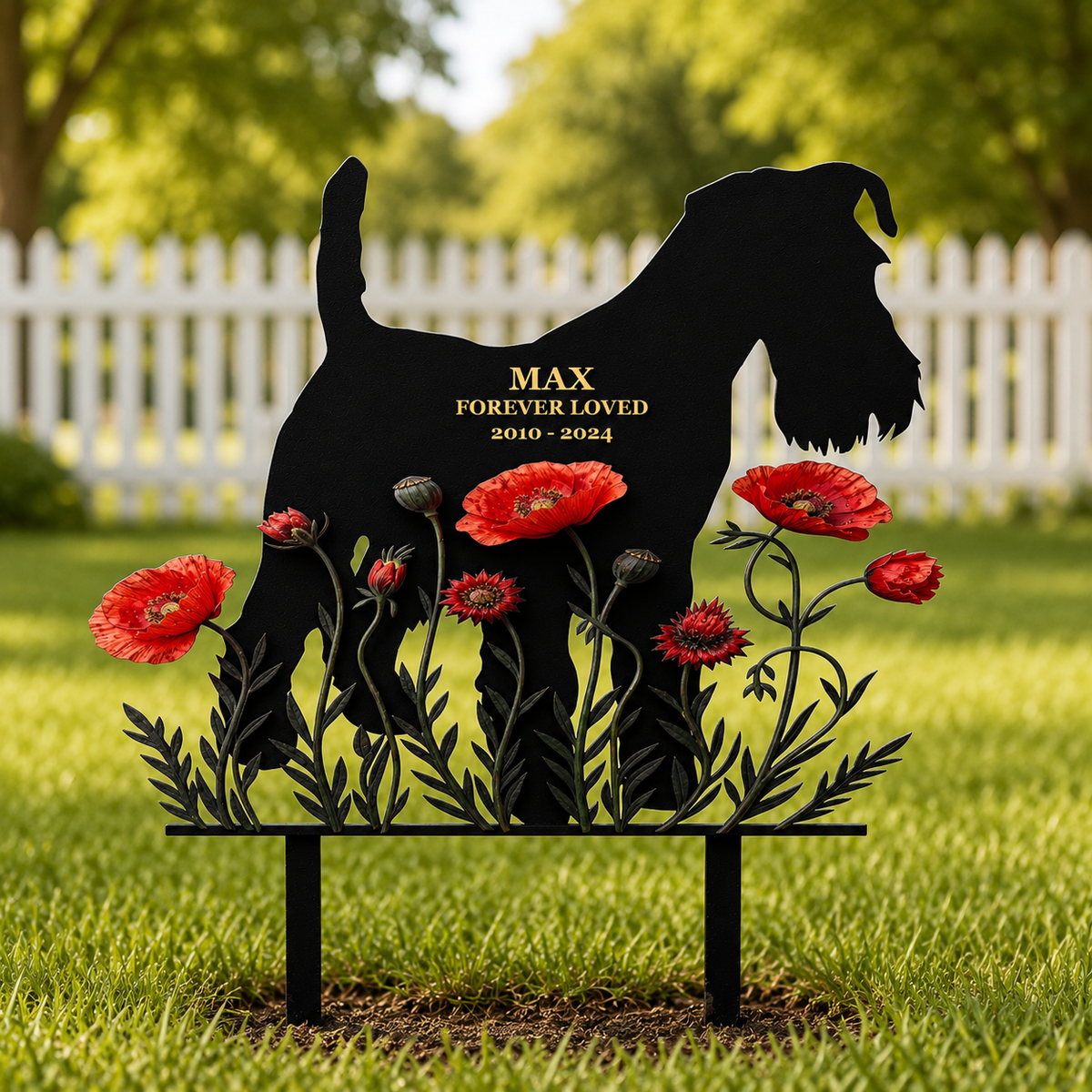 Personalized Dog Grave Marker, Custom Metal Dog Memorial Garden Stake, Forever Loved Pet Memorial Sign