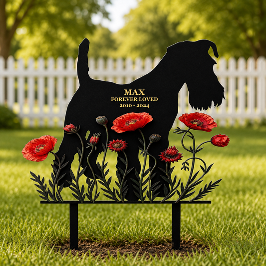 Personalized Dog Grave Marker, Custom Metal Dog Memorial Garden Stake, Forever Loved Pet Memorial Sign