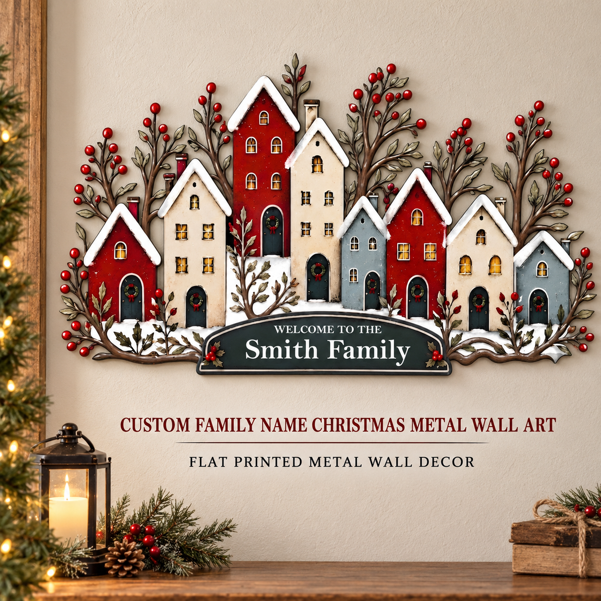Personalized Christmas Metal Wall Art 1