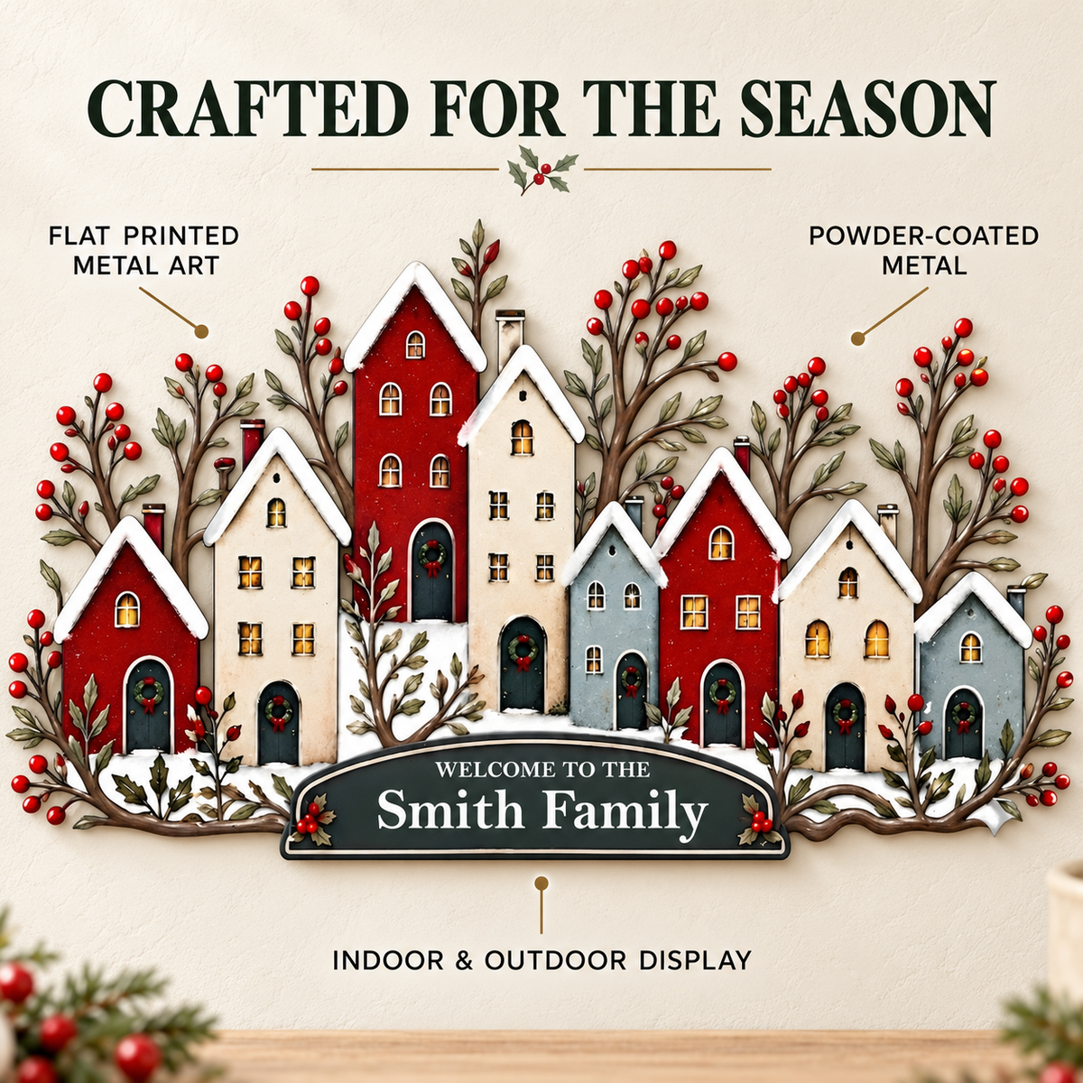 Personalized Christmas Metal Wall Art 2