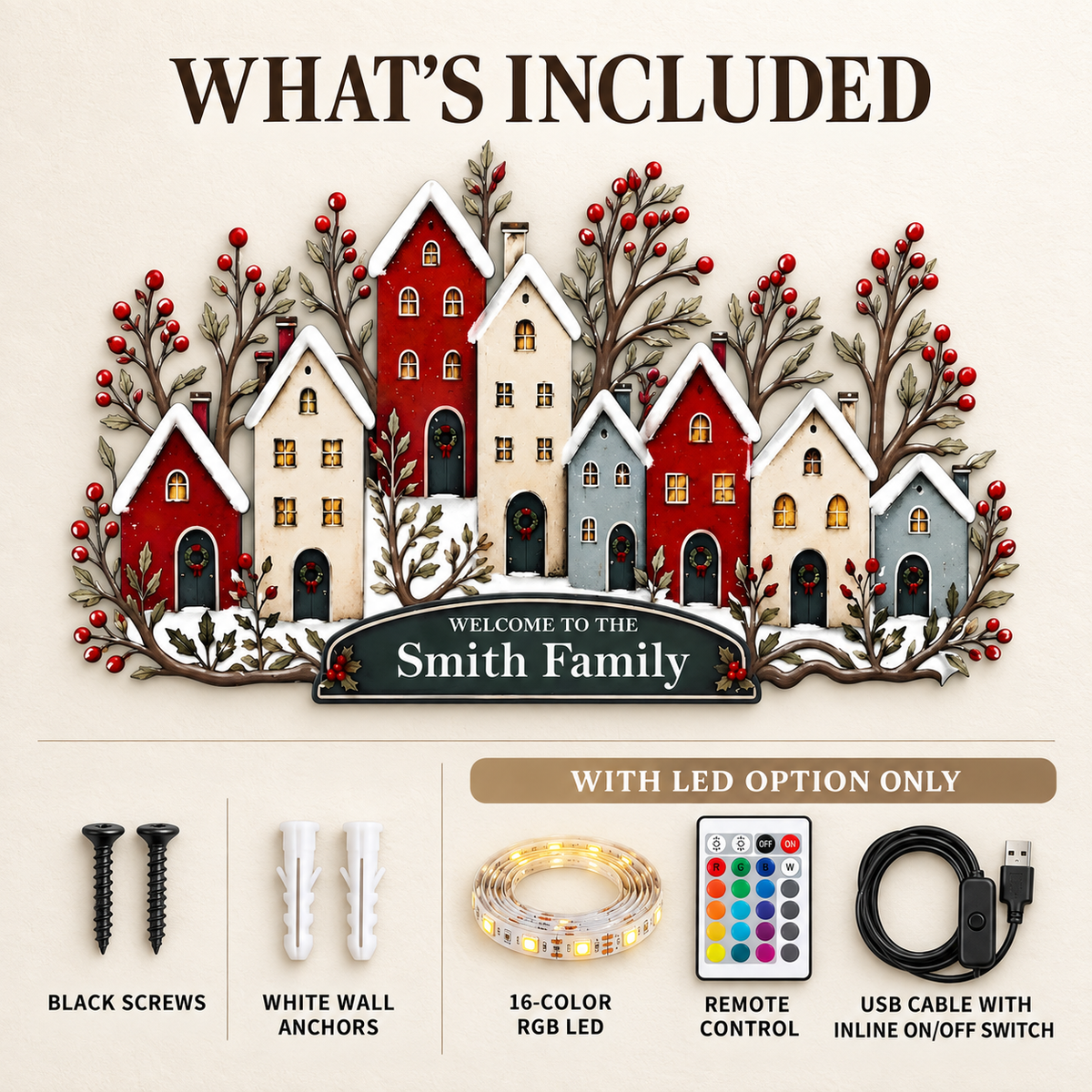 Personalized Christmas Metal Wall Art 3