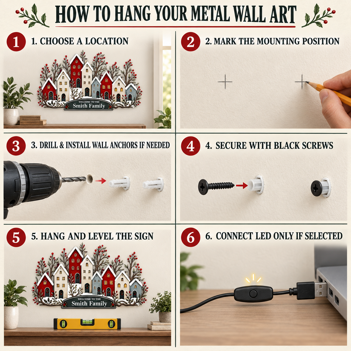 Personalized Christmas Metal Wall Art 7