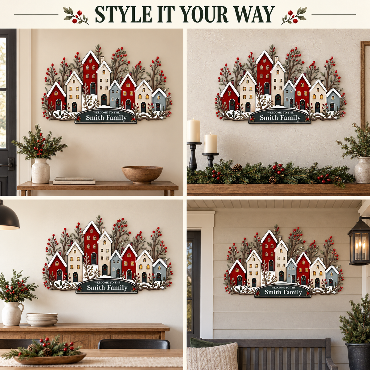 Personalized Christmas Metal Wall Art