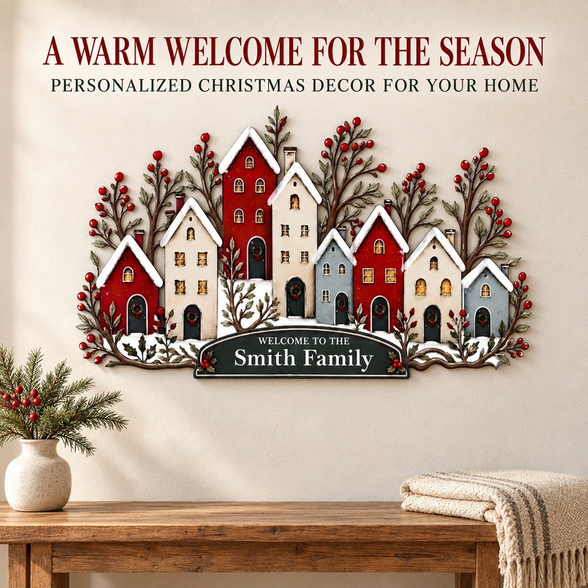Personalized Christmas Metal Wall Art