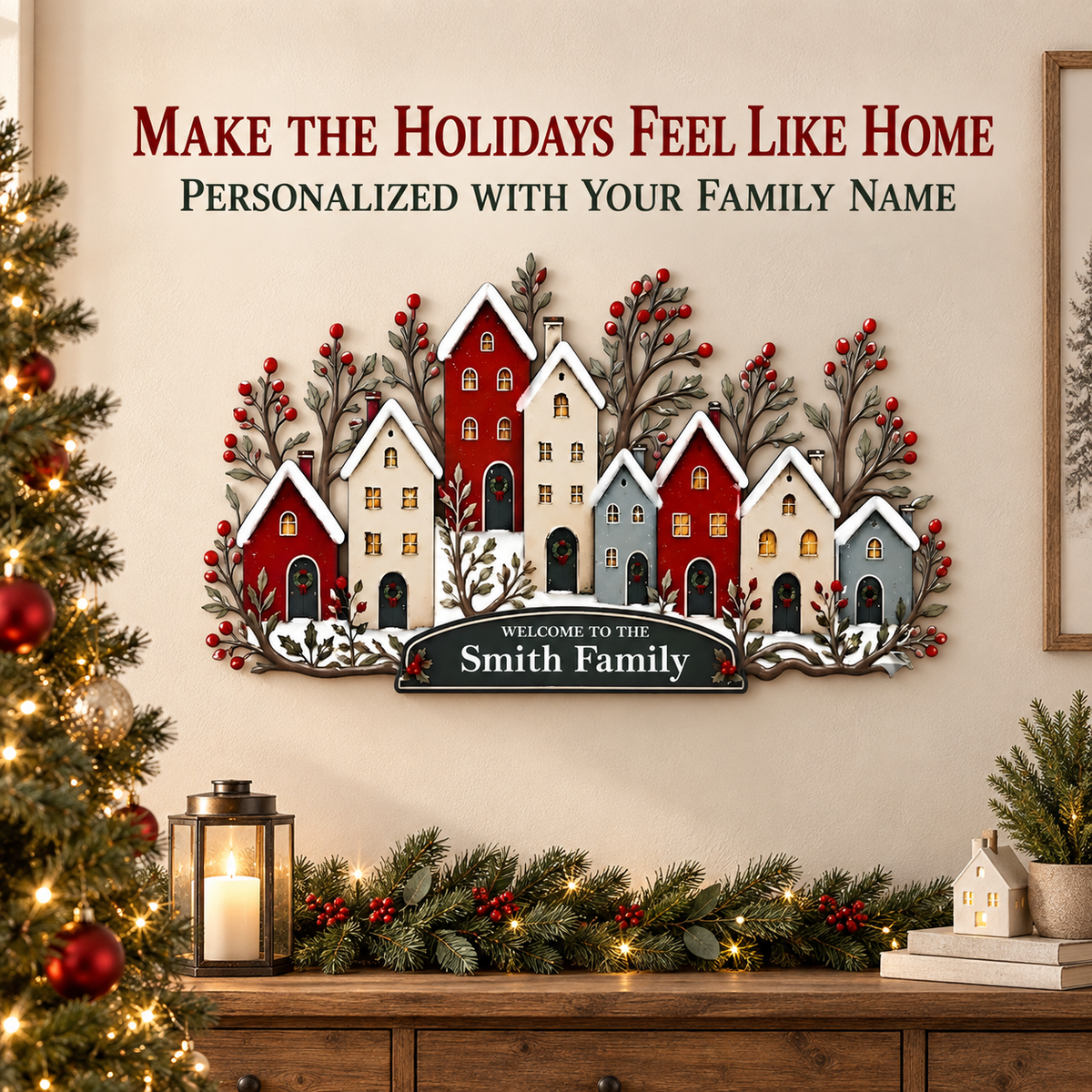 Personalized Christmas Metal Wall Art