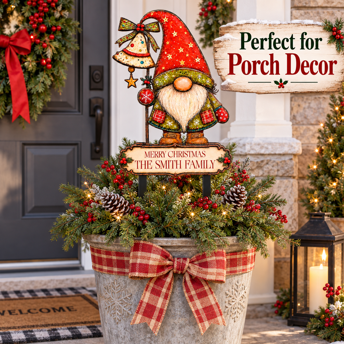 Personalized Christmas Gnome Garden Stake 3