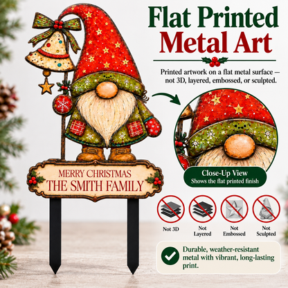 Personalized Christmas Gnome Garden Stake 10