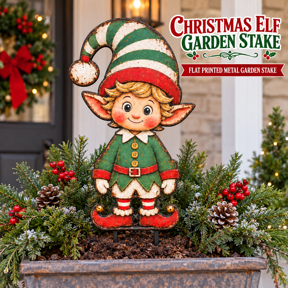 Christmas Elf Metal Wall Art 1