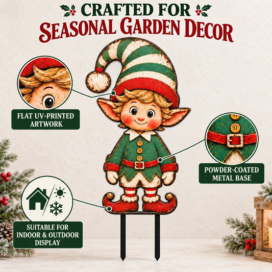 Christmas Elf Metal Wall Art 2