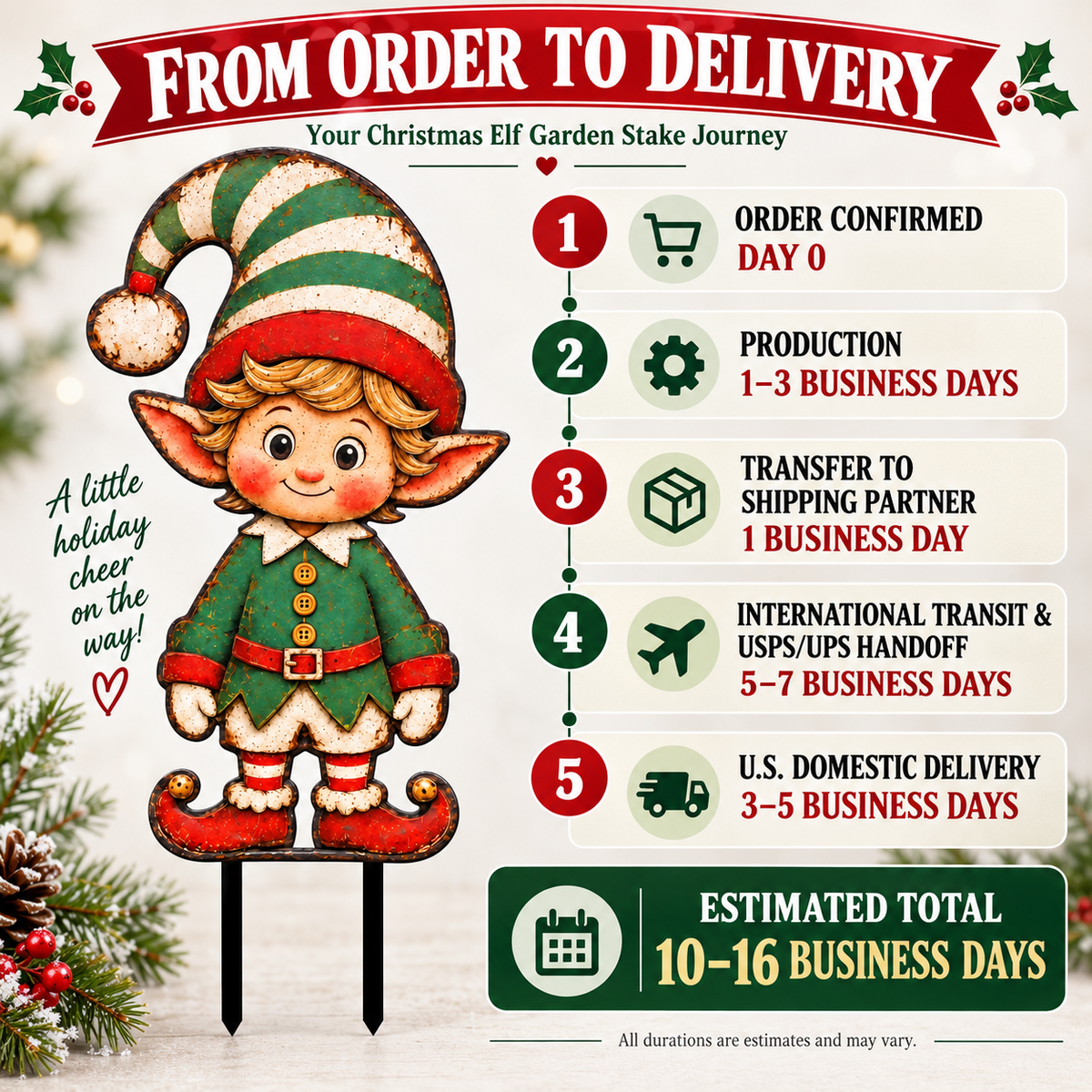Christmas Elf Metal Wall Art 4