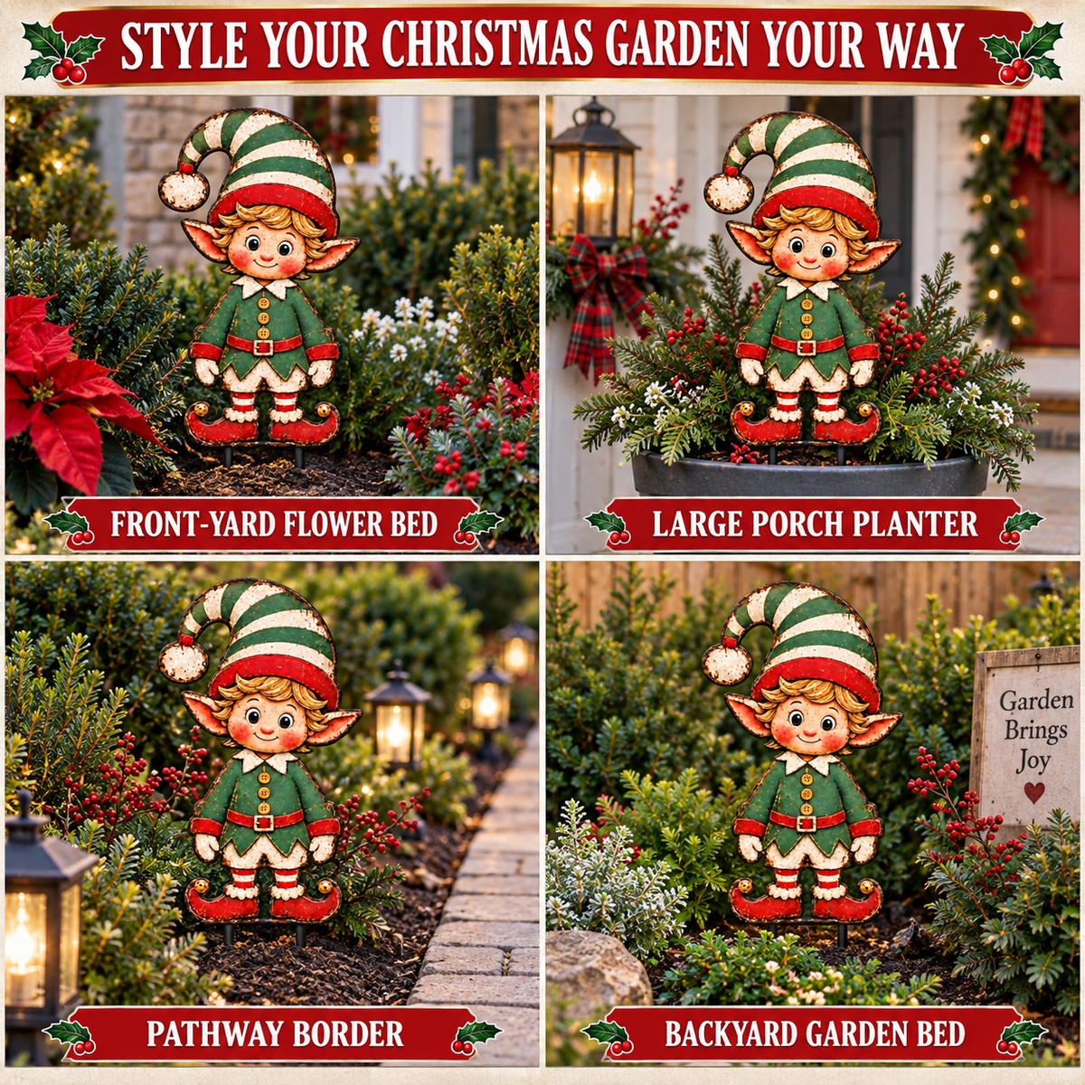 Christmas Elf Metal Wall Art 8