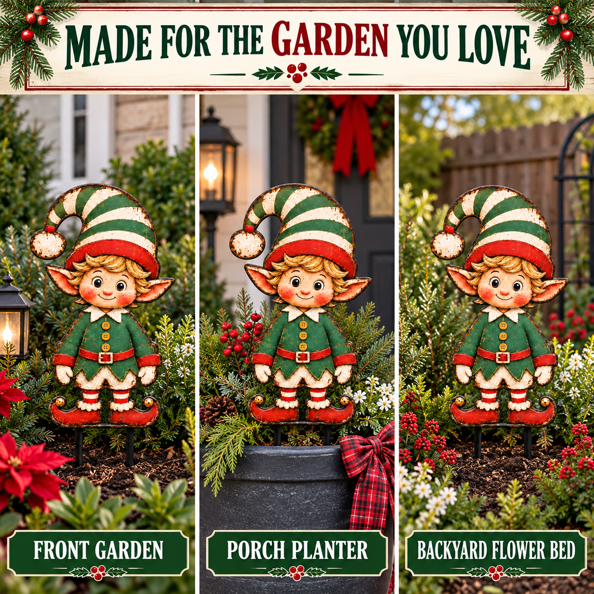 Christmas Elf Metal Wall Art 10