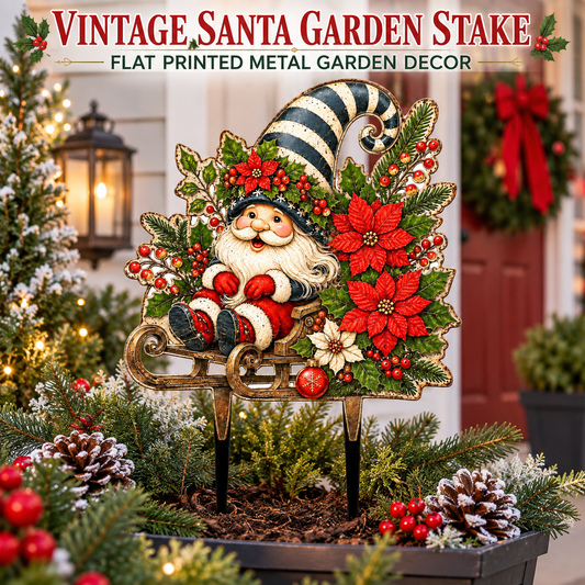 Vintage Santa Christmas Garden Stake 1