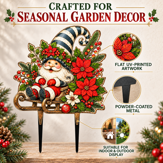 Vintage Santa Christmas Garden Stake 2