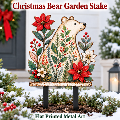 Christmas Bear Garden Stake 1