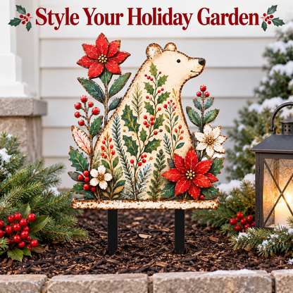 Christmas Bear Garden Stake 10