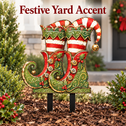 Christmas Elf Boots Garden Stake 2