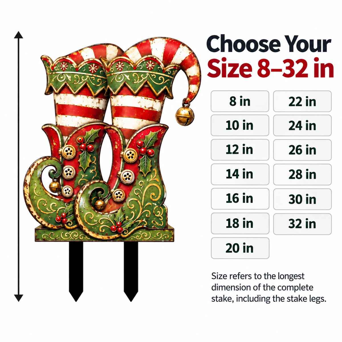 Christmas Elf Boots Garden Stake 3