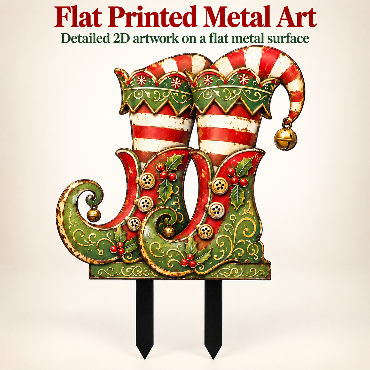 Christmas Elf Boots Garden Stake 5