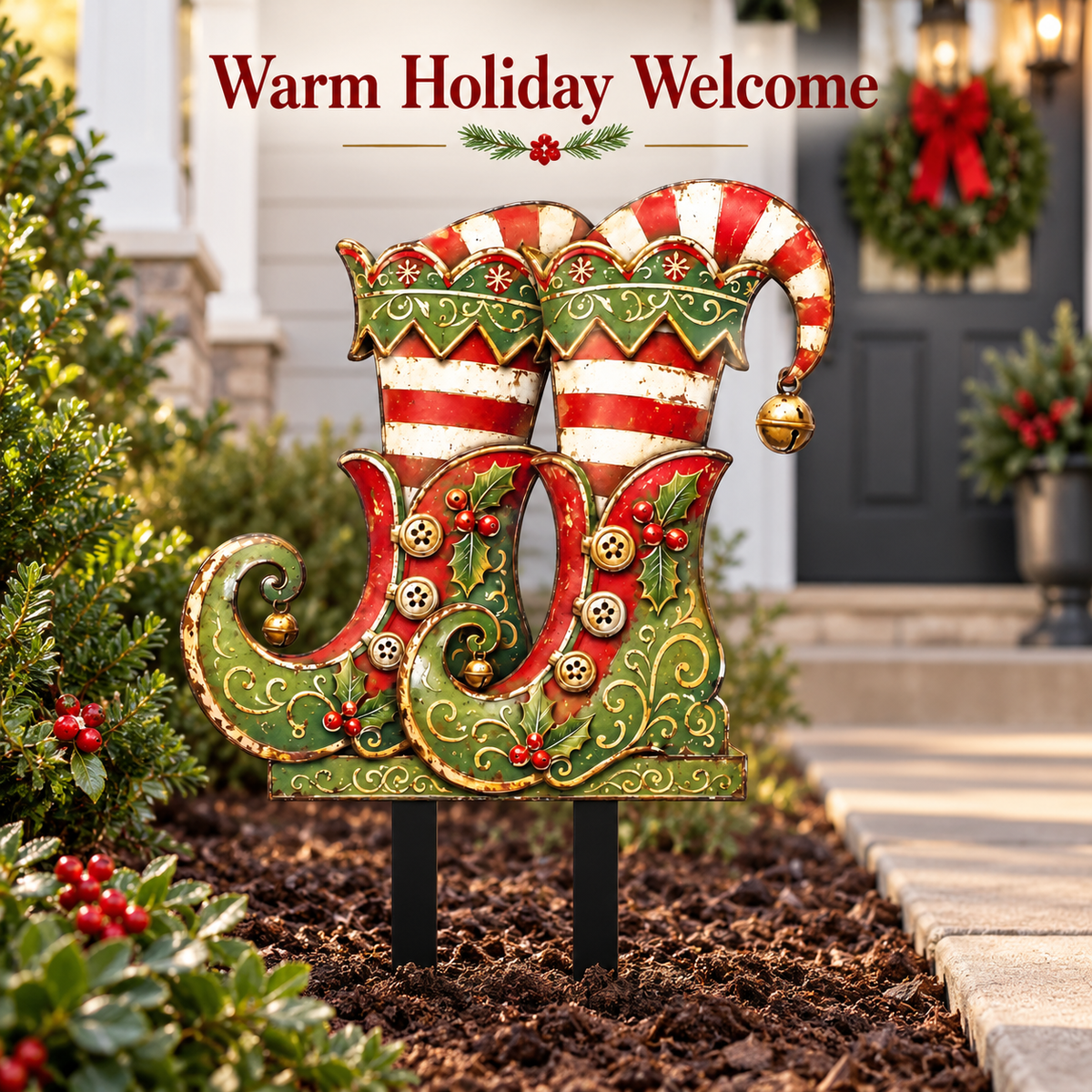 Christmas Elf Boots Garden Stake 6