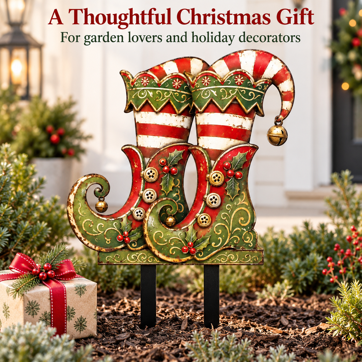 Christmas Elf Boots Garden Stake 7