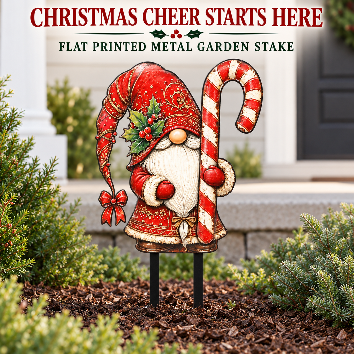 Christmas Gnome Garden Stake 1