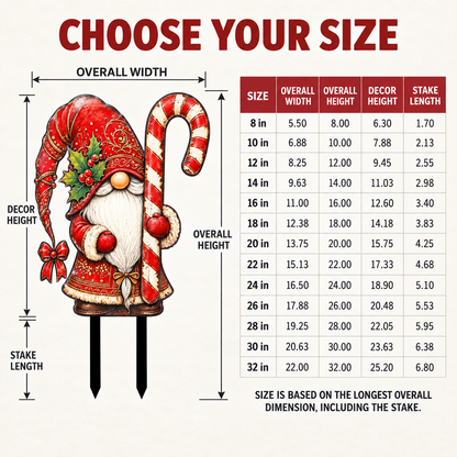 Christmas Gnome Garden Stake 3