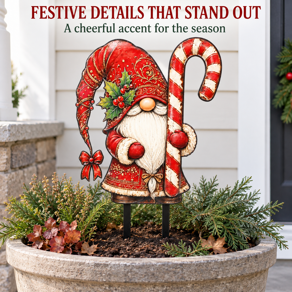 Christmas Gnome Garden Stake 10