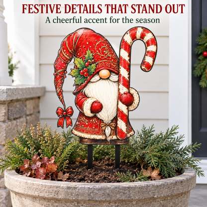Christmas Gnome Garden Stake 10