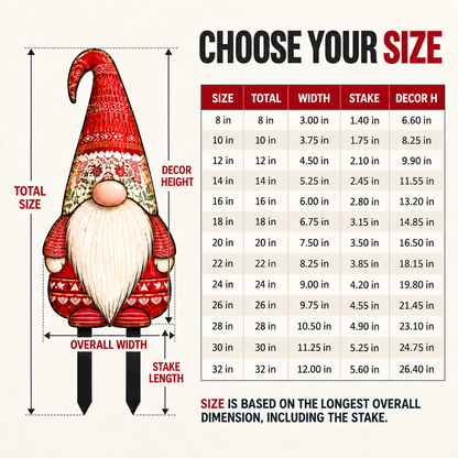 Christmas Gnome Garden Stake 3