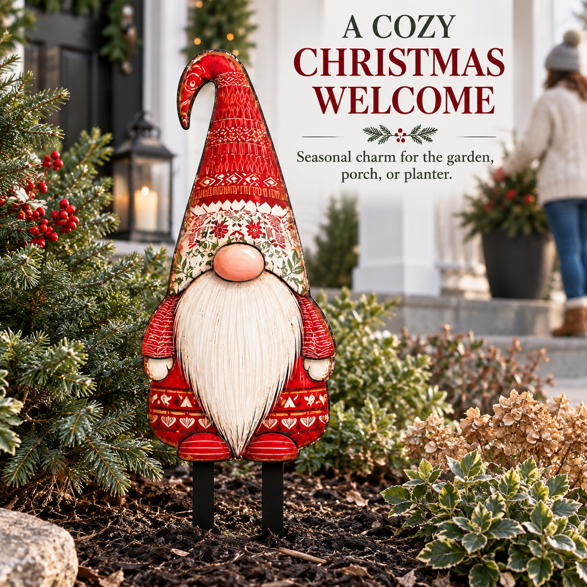 Christmas Gnome Garden Stake 7