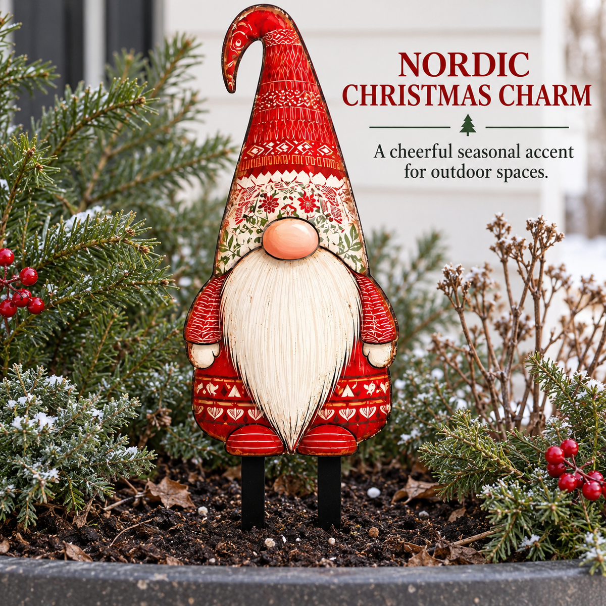 Christmas Gnome Garden Stake 9