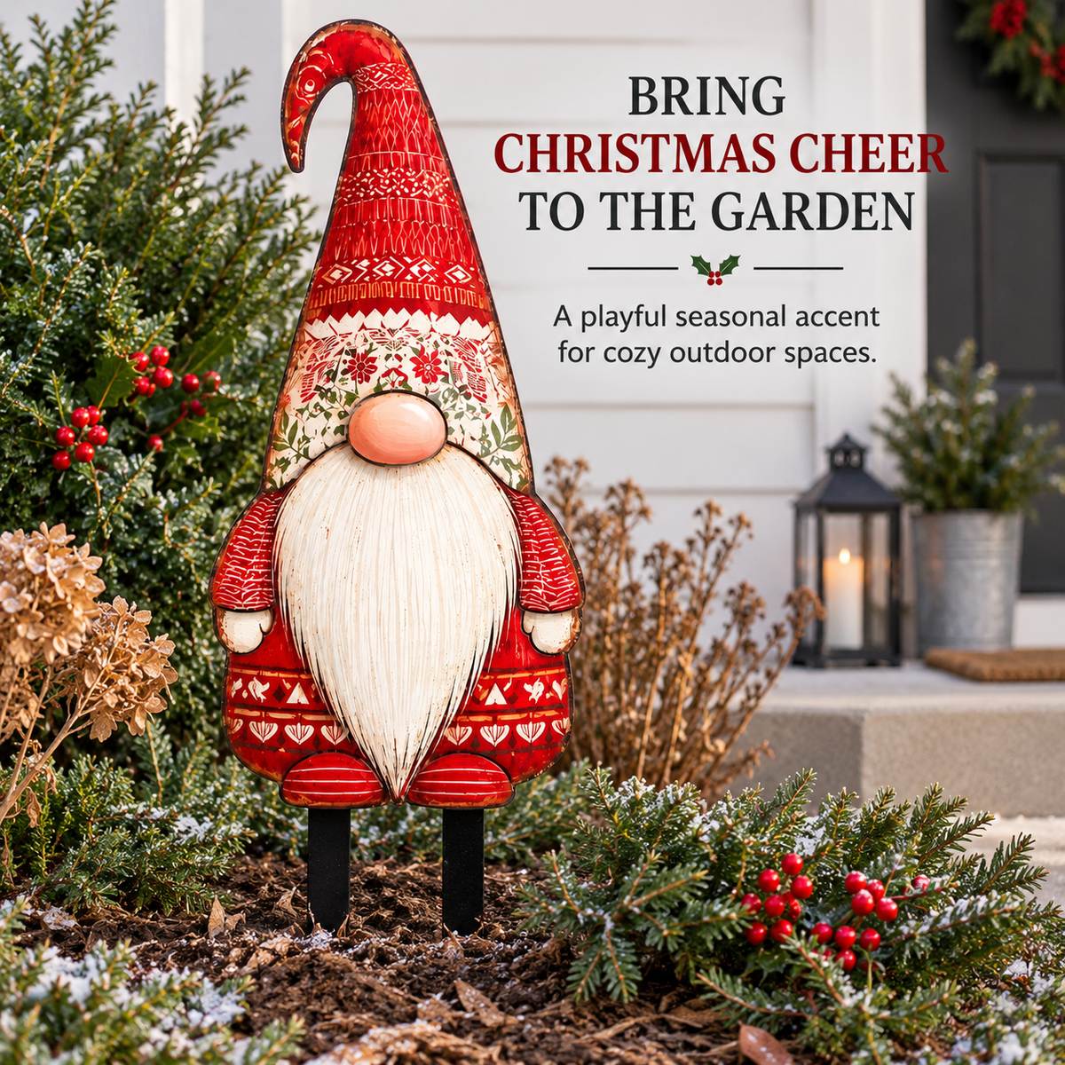 Christmas Gnome Garden Stake