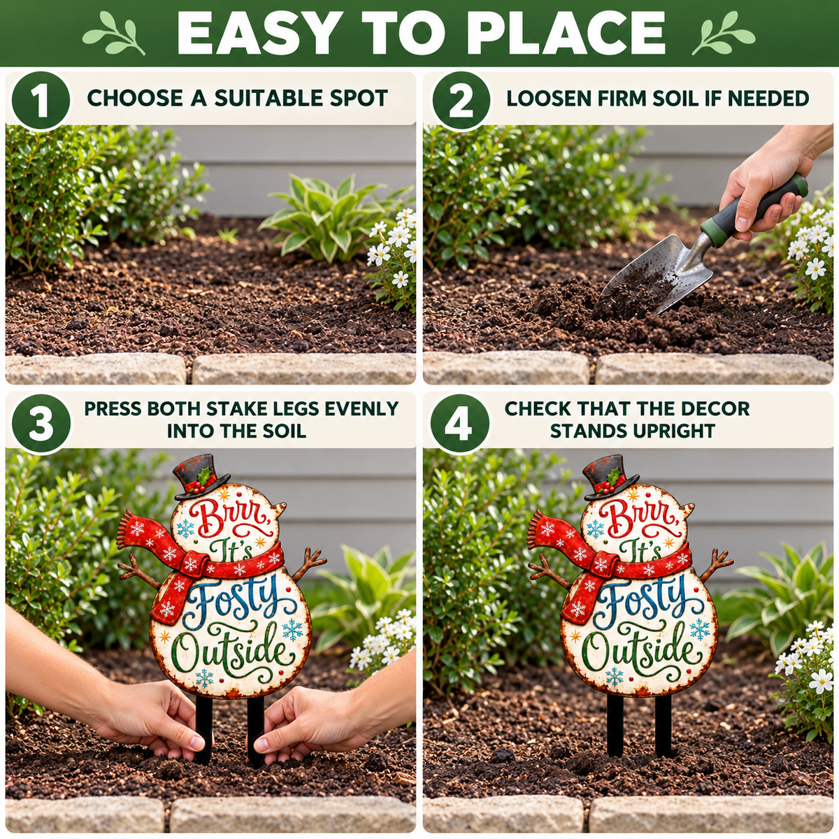 Snowman Garden Stake 4