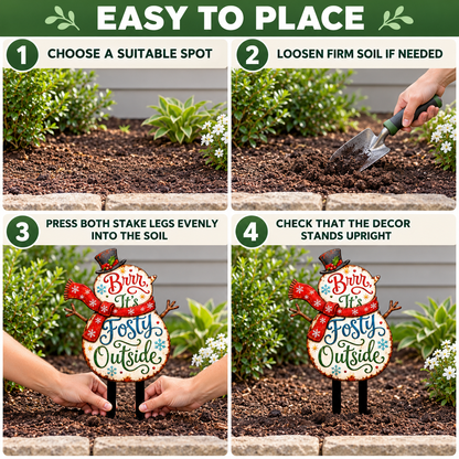 Snowman Garden Stake 4