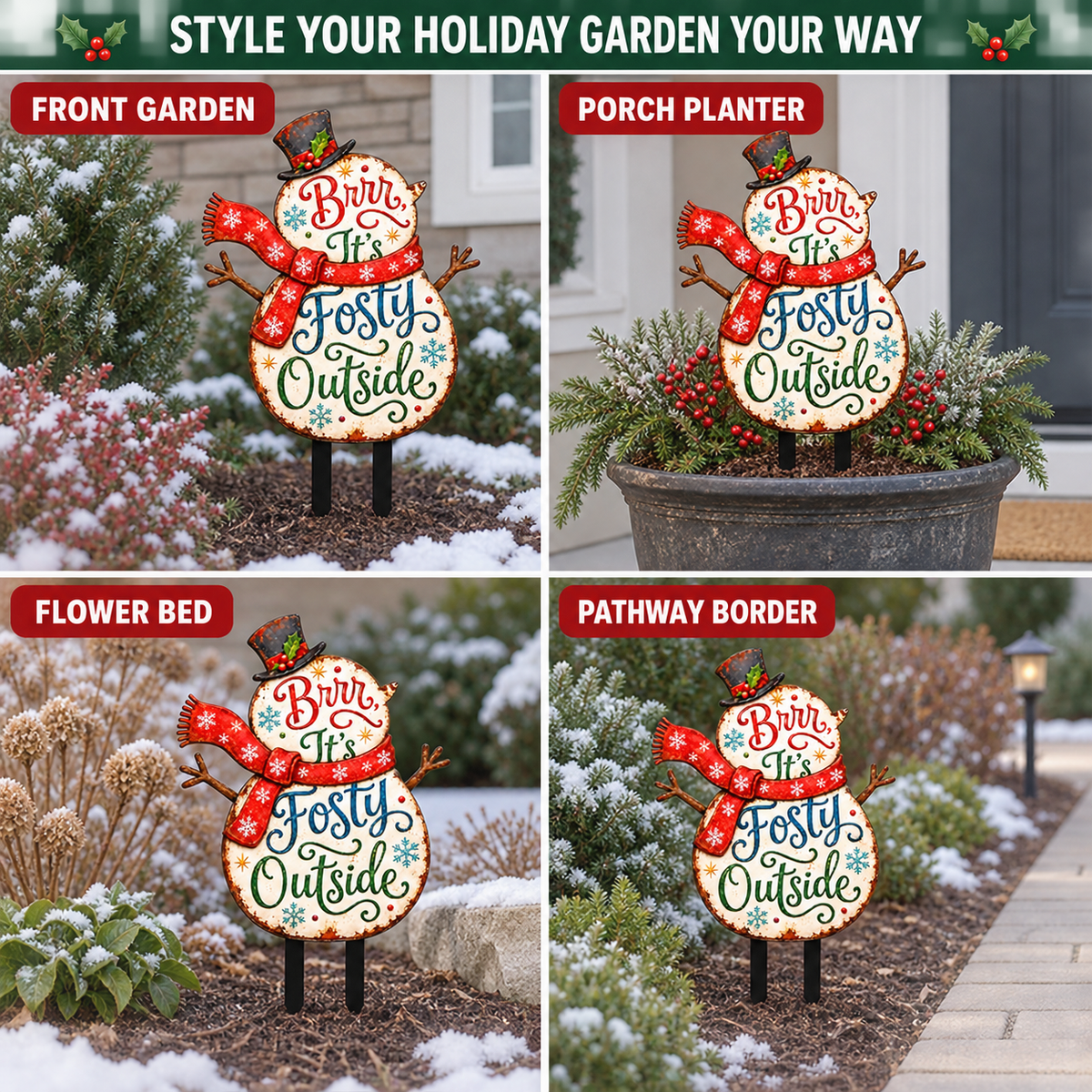 Snowman Garden Stake 9