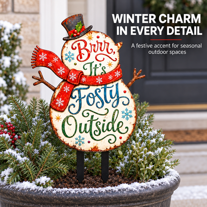 Snowman Garden Stake 10