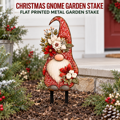 Christmas Gnome Garden Stake 1