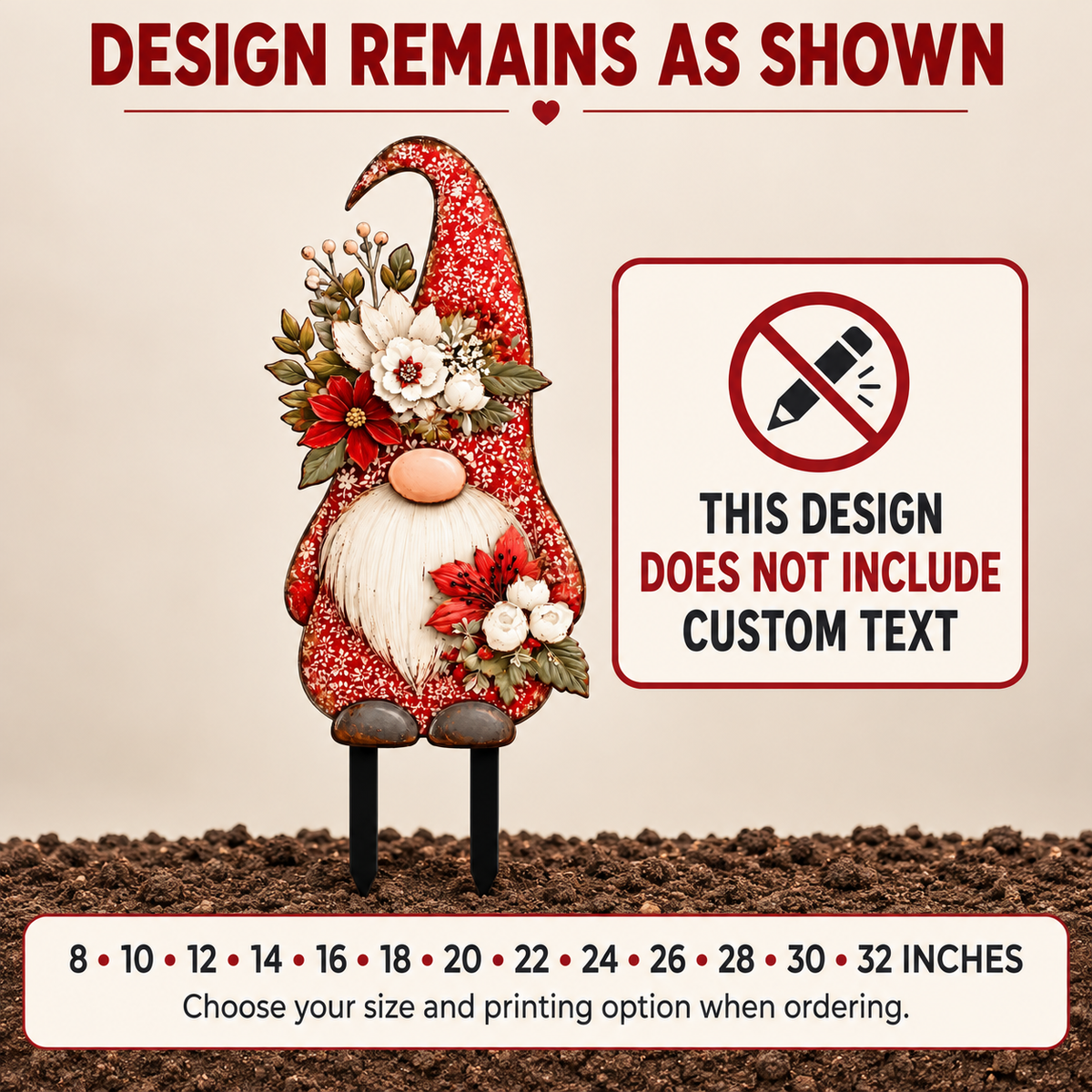 Christmas Gnome Garden Stake 7