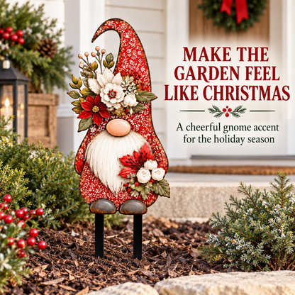Christmas Gnome Garden Stake