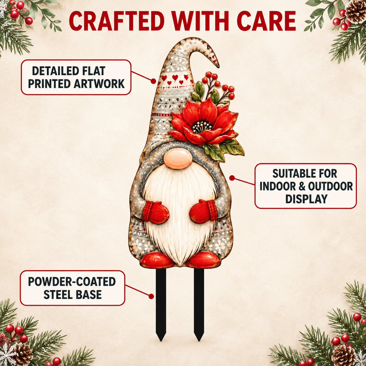 Christmas Gnome Garden Stake 2